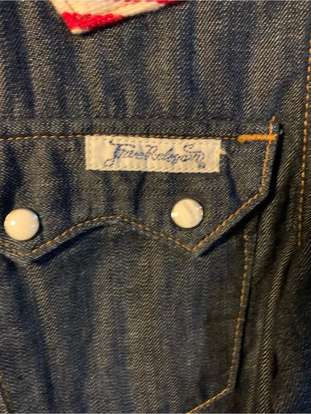 True Religion Denim Pearl/Turquoise Snap Western Shirt with Serape Yoke